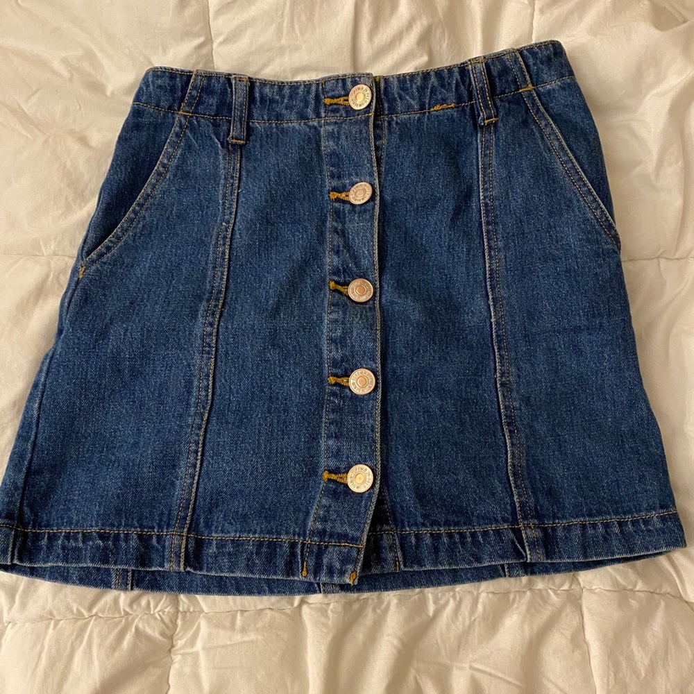 Denim button up skirt